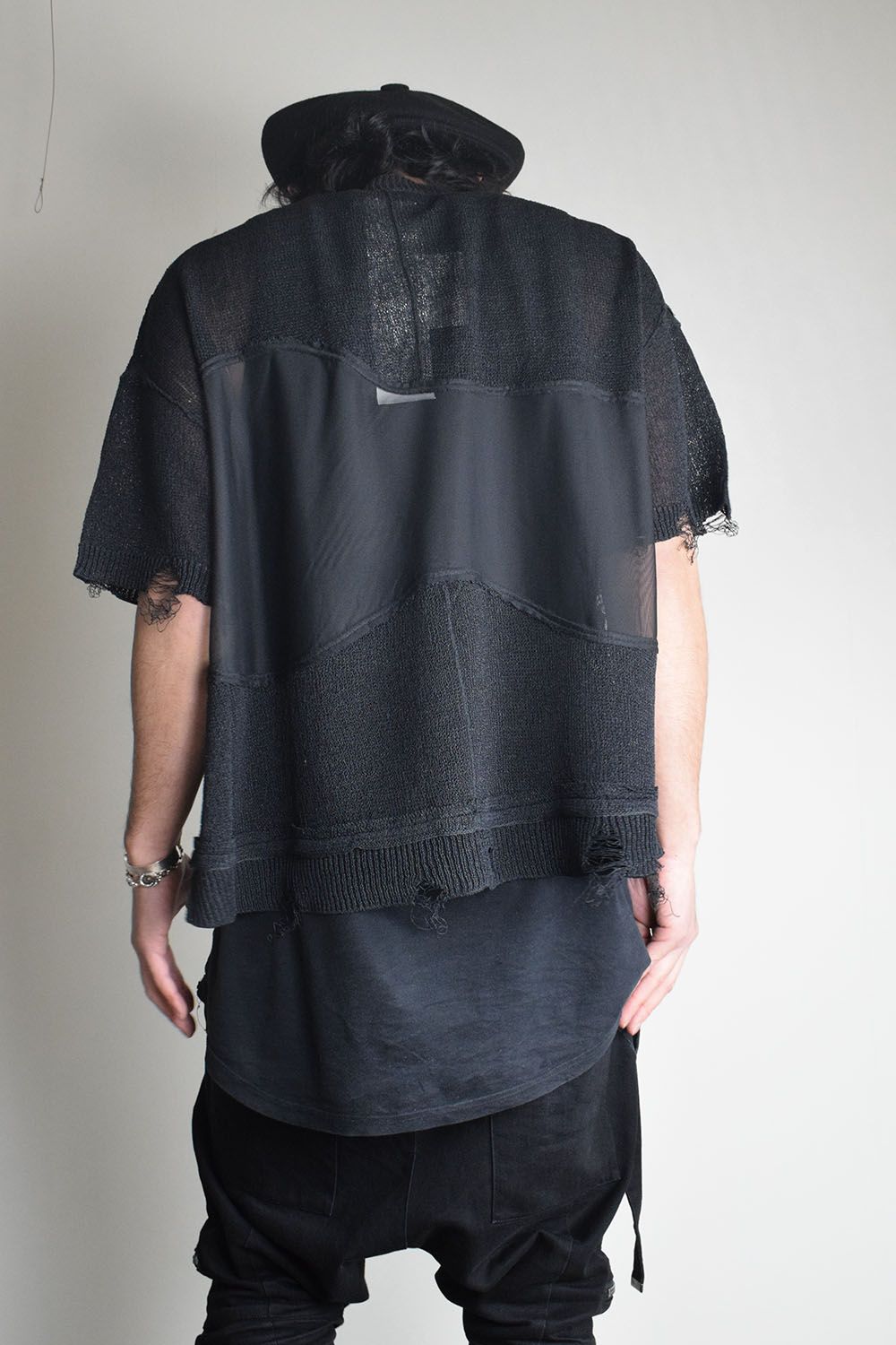 Dock Reverse Knit Tee"Black" / ドッキングリバースニットTee"Black"
