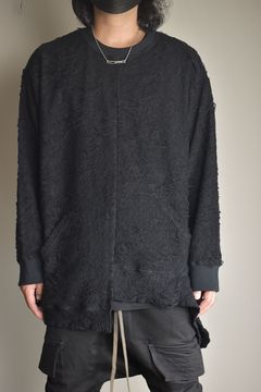 Damage Pile Arymmetry Crew Neck Top"Black" / ダメージパイル アシンメトリークルーネックトップ"ブラック"