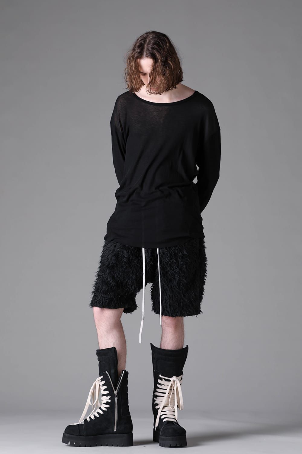 《2026AW先行予約》Back Printed Rib Long  Sleeve Tee"Black / D.Grey / Ivory /Khaki"バックプリントリブロングスリーブTee"ブラック/ダークグレー/アイボリー/カーキ"