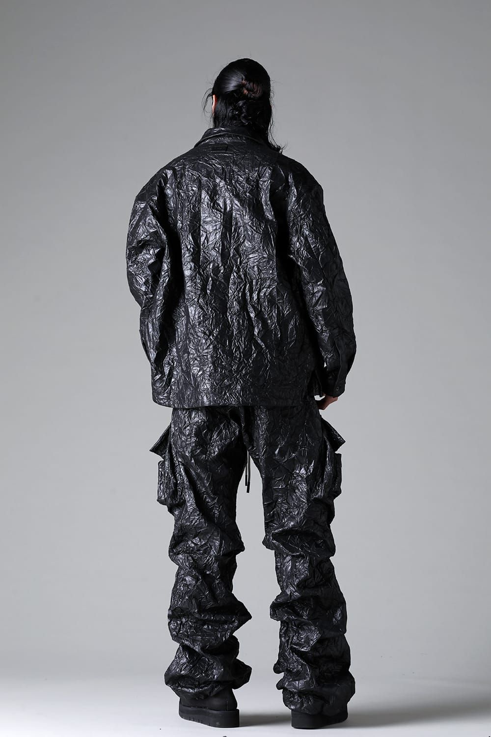 Washer Synthetic Leather Shirts"Black" / ワッシャーシンセティックレザーシャツ"ブラック"