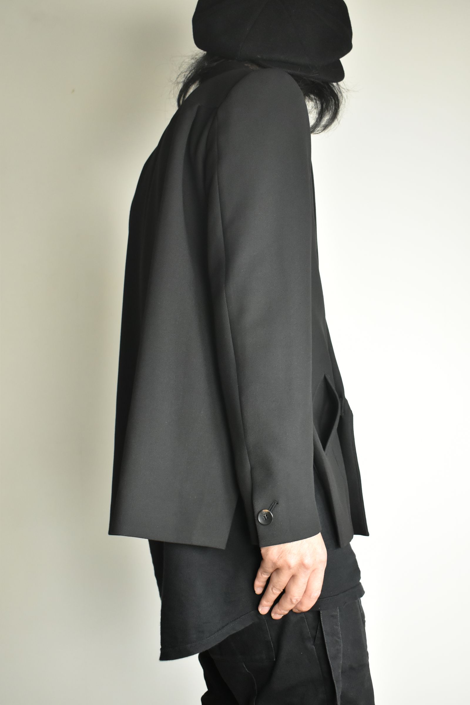 Notch Lapel Double Breasted Tailored Jacket "Black" / ノッチドラペルダブルブレストテーラードジャケット"ブラック"