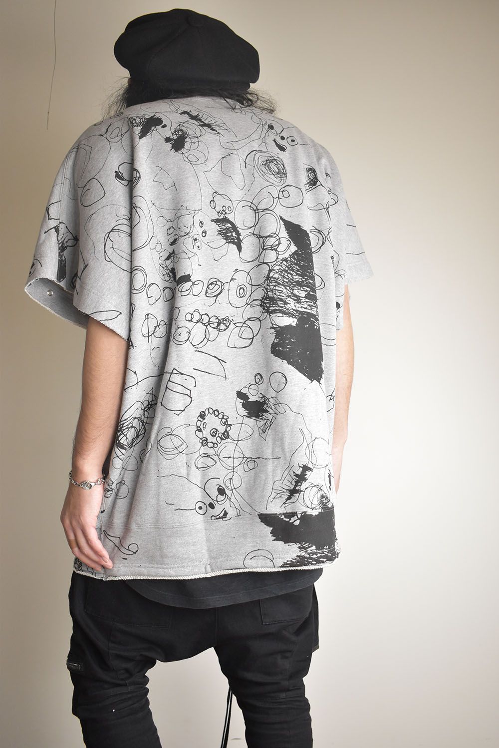 Sweat Oversize Print Pullover"Grey" / スウェットオーバープリントプルオーバー"グレー"