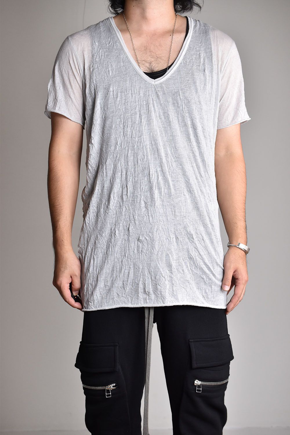 《2026SS先行予約》Gauze Washer V Neck Tee"Black/White/Ivory/Beige/Grey" / ガーゼワッシャーVネックTee"ブラック/ホワイト/アイボリー/ベージュ/グレー"