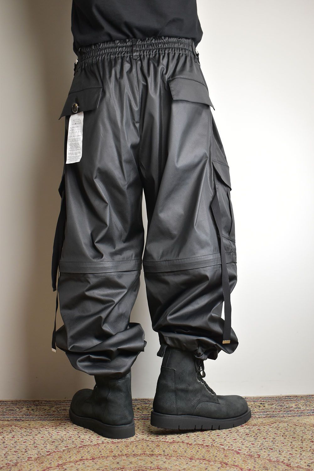 Fake Fake Leather Detachable Cargo Pants"Black"/フェイクフェイクレザーデタッチャブルカーゴパンツ"ブラック"