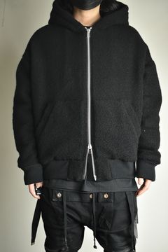 《2026AW先行予約》Sheep Pile Knit Padded Hoodie"Black / Khaki" / シープパイルニットパデッドフーディ"ブラック / カーキ"