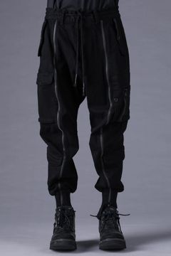 《2027SS先行予約分》Stretch Denim Parachute Cargo Jog Pants"Black" / ストレッチデニムパラシュートカーゴジョグパンツ"ブラック"
