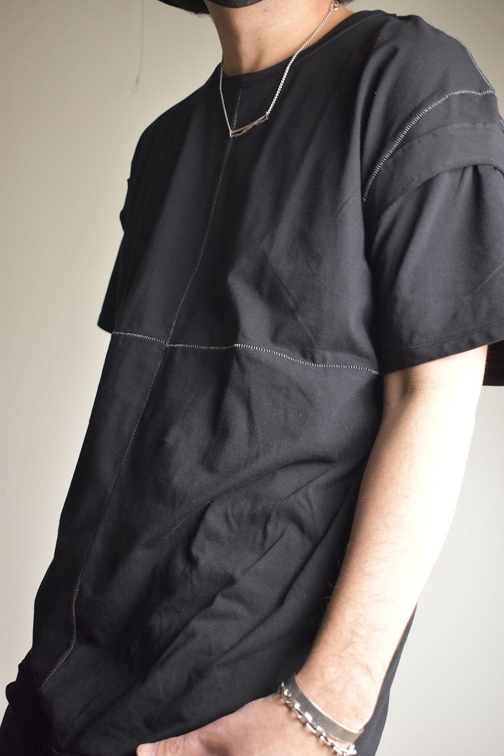 30/- Soft Cotton Jersey Layered Tee"Black" / 30/-ソフトコットンジャージーレイヤードTシャツ"ブラック"