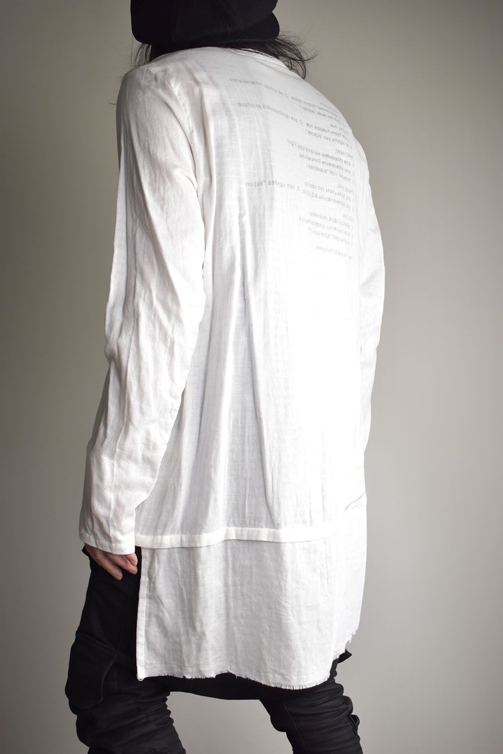 Round Neck Reversible Gauze Shirt"Off White" / ラウンドネックリバーシブルガーゼシャツ"オフホワイト"