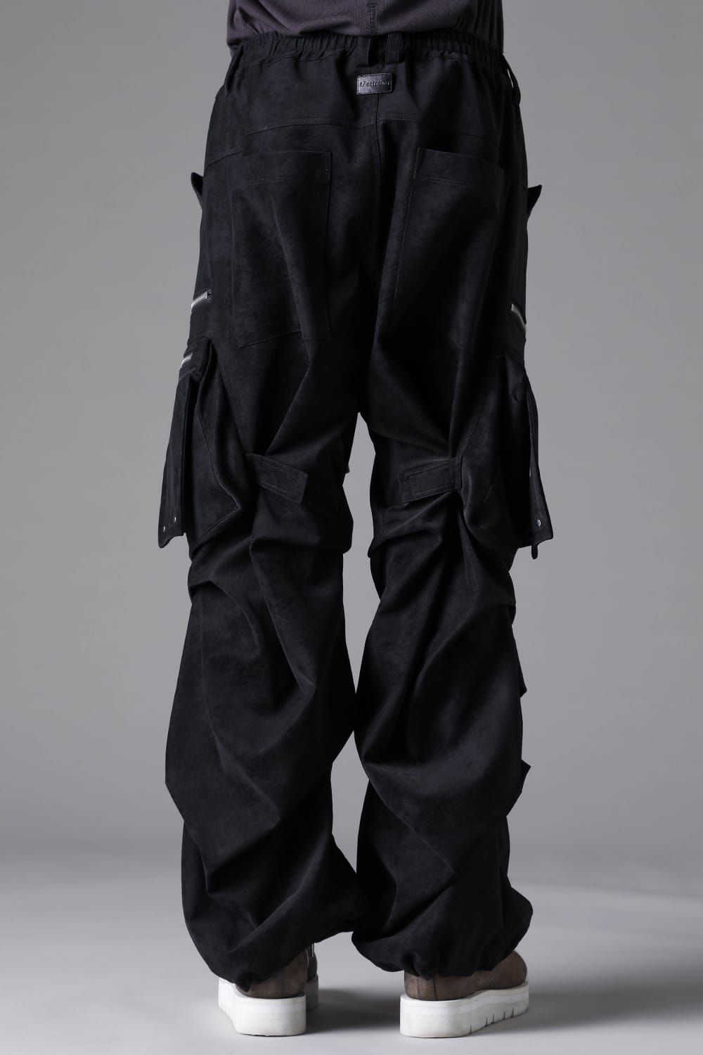 《2026AW先行予約》Vegan Suede Leather Cargo Pants"Black" / ヴィーガンスウェードレザーカーゴパンツ "ブラック"