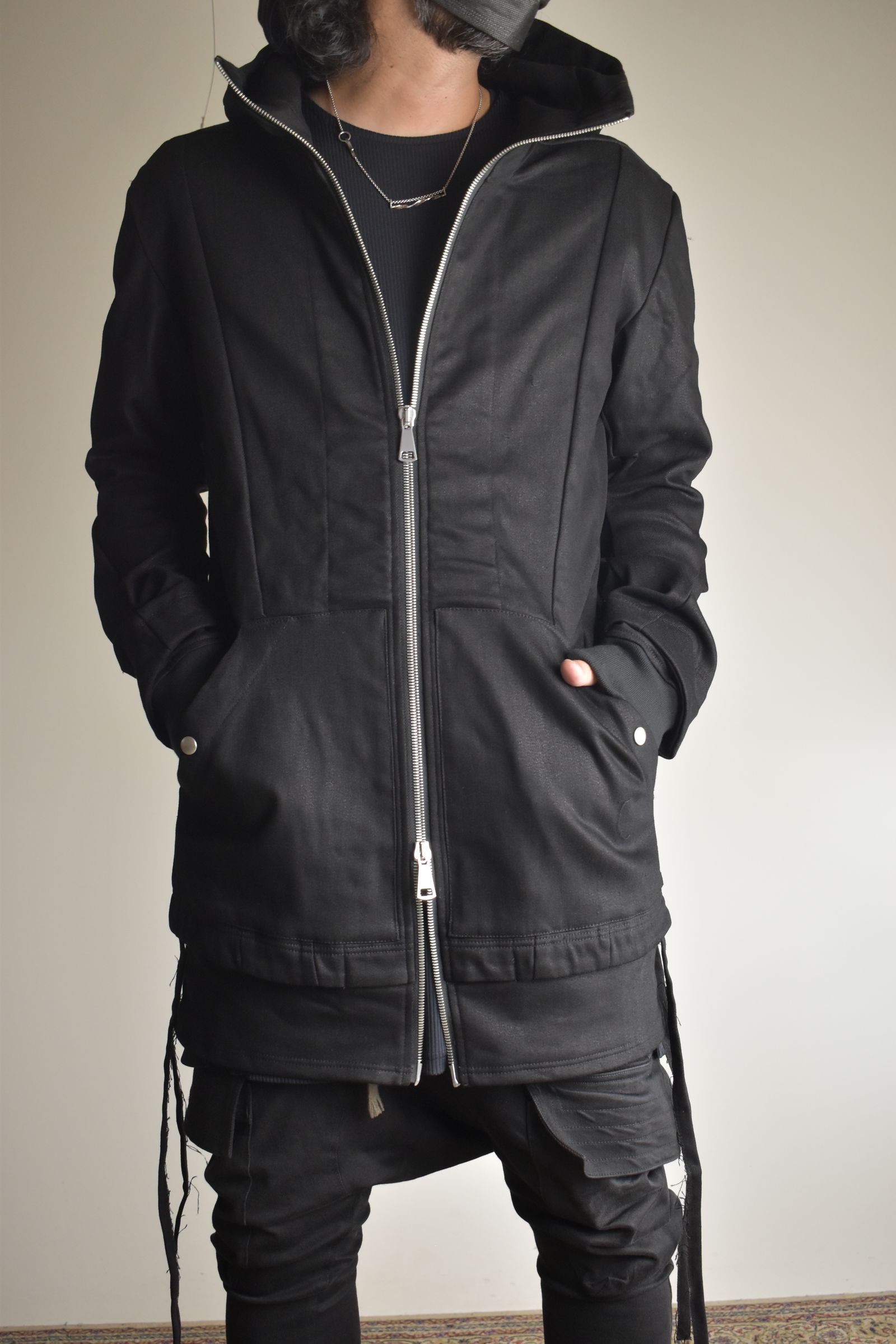 Bonding  Hoodie Denim Blouson"Black" / ボンディングフーデッドデニムブルゾン"ブラック"