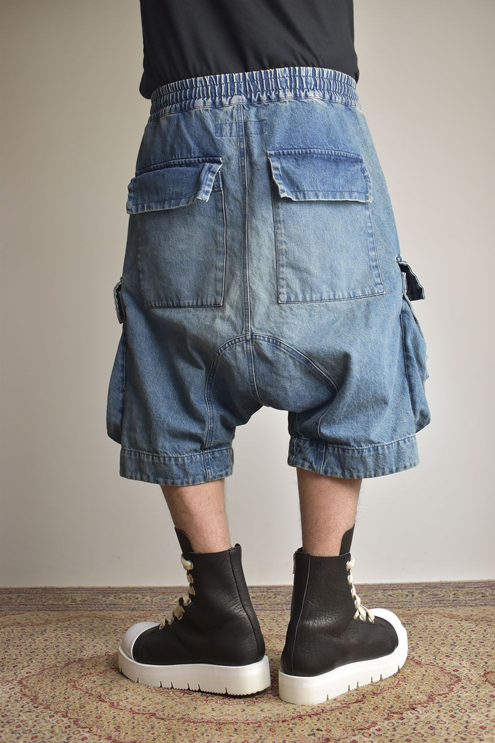 Vintage Denim Military Shorts"Blue" / ヴィンテージデニムミリタリーショーツ"ブルー"