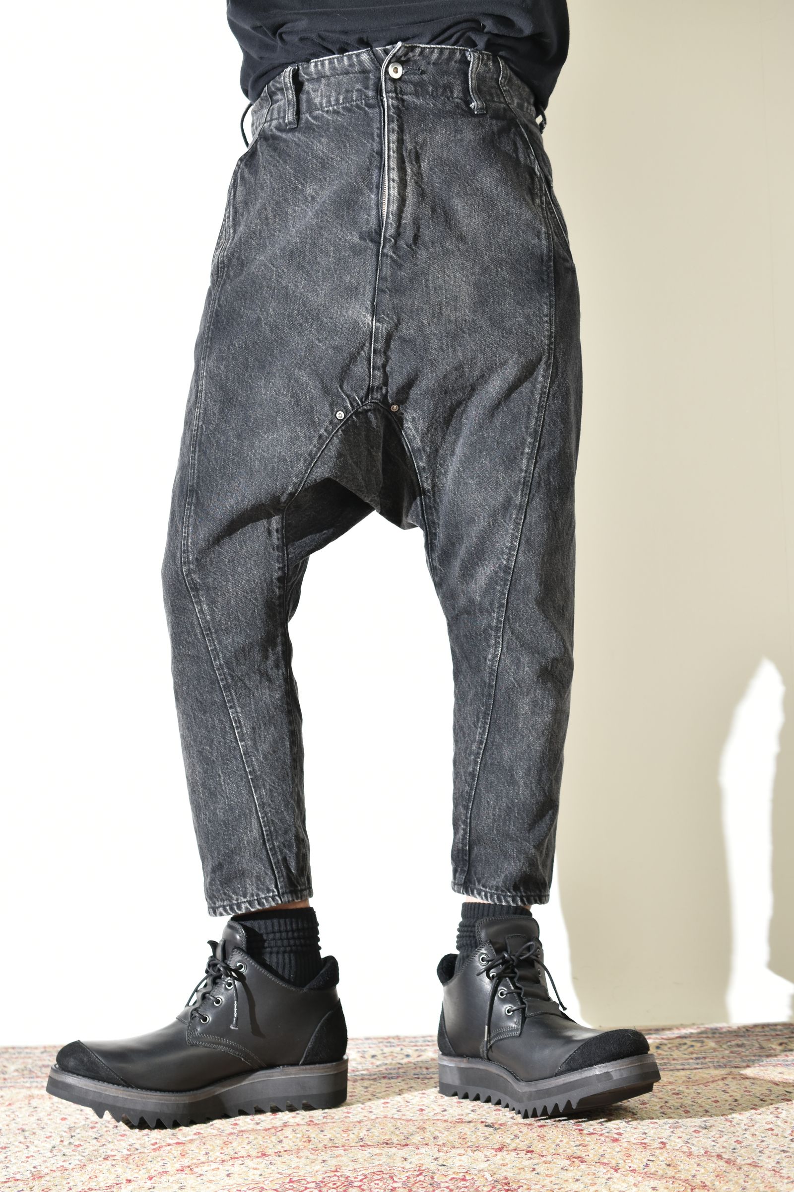 Sarrouel Denim Pants "Mist Bleach Black" / サルエルデニムパンツ "ミストブリーチブラック"