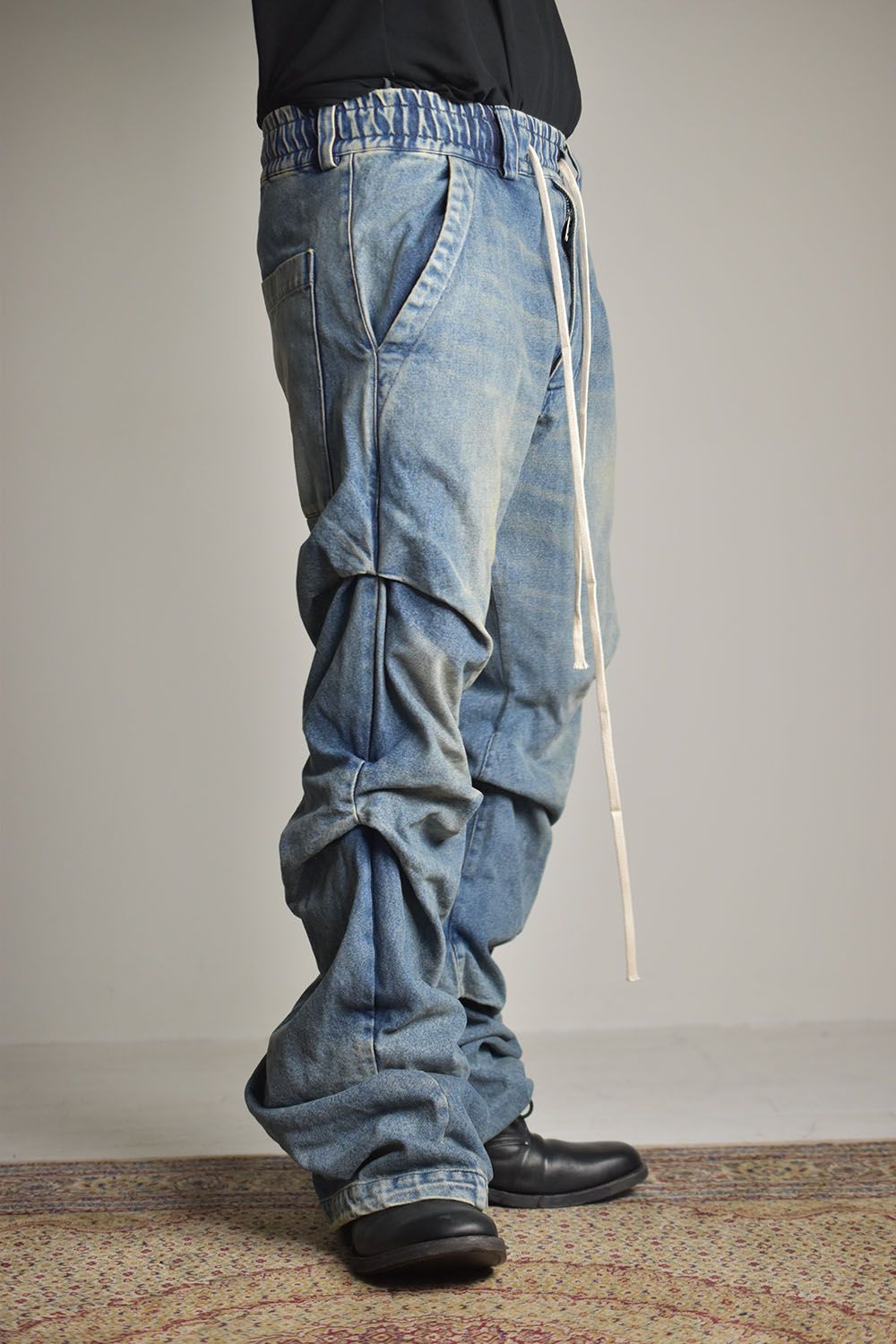 Denim Tuck Slim Baggy Pants"Blue/"/デニムタックスリムバギーパンツ"ブルー"
