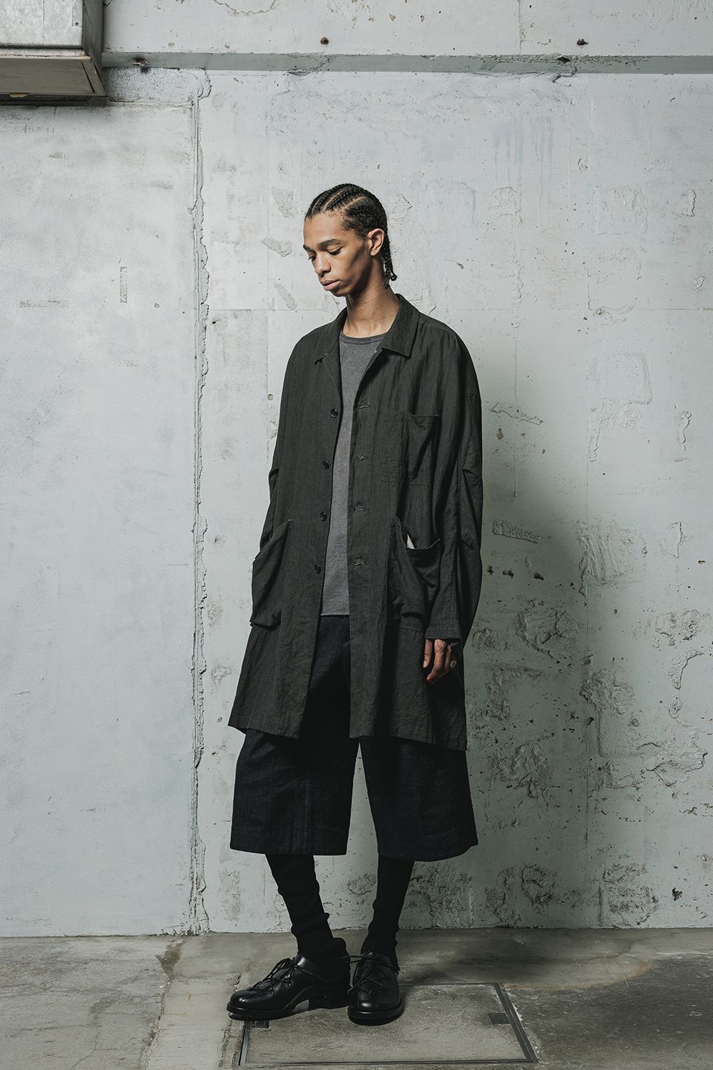 Pigmented Viera Shop Coat"Charcoal" / 顔料刷りビエラショップコート"チャコール"