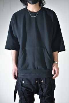 Short Sleeve Sweatshirt with Pocket"Black" / ショートスリーブスウェットシャツ ウィズポケット"ブラック"