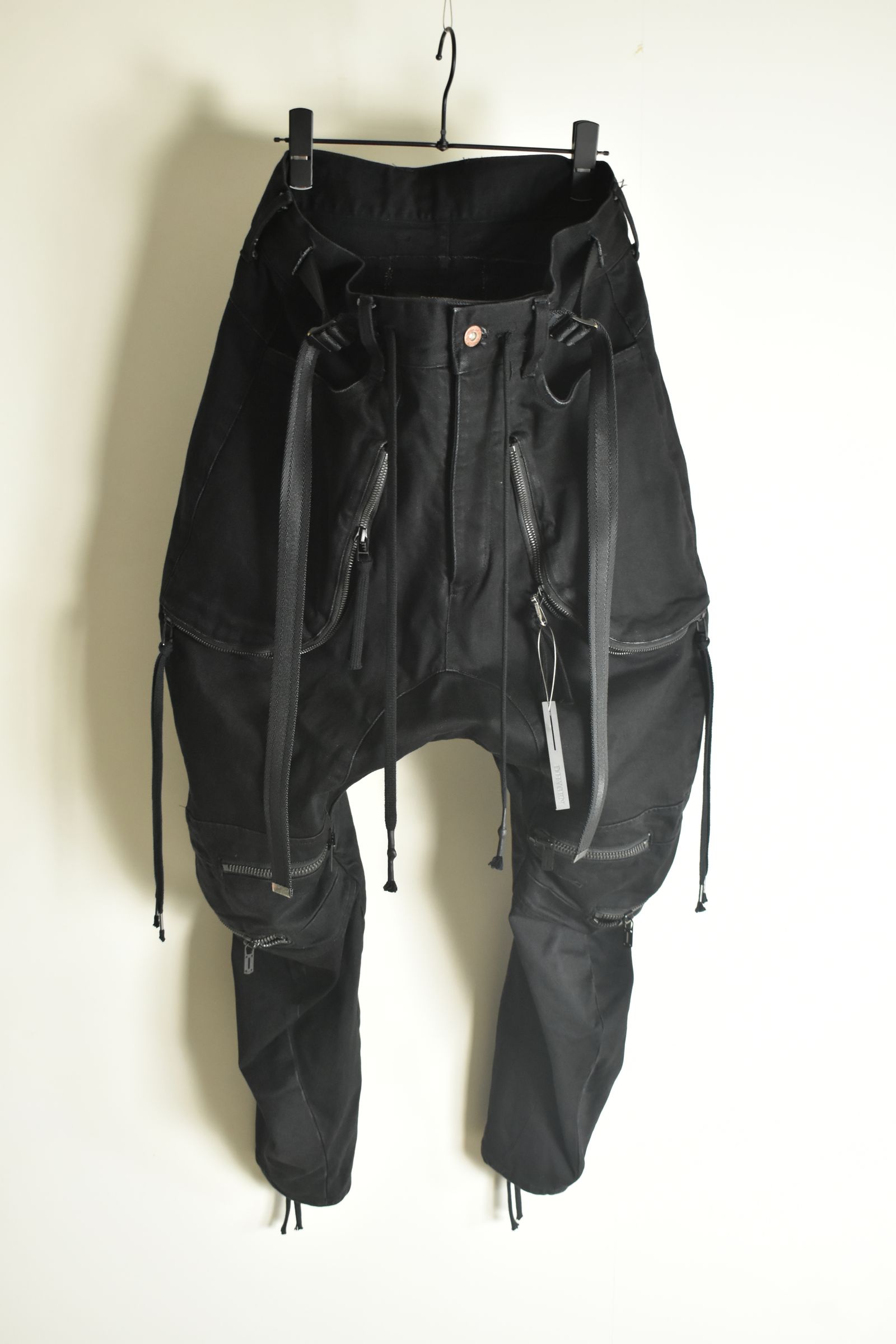 Stretch Denim Knee-Open Cropped Pants"Black" / ストレッチデニムニーオープンクロップドパンツ"ブラック"