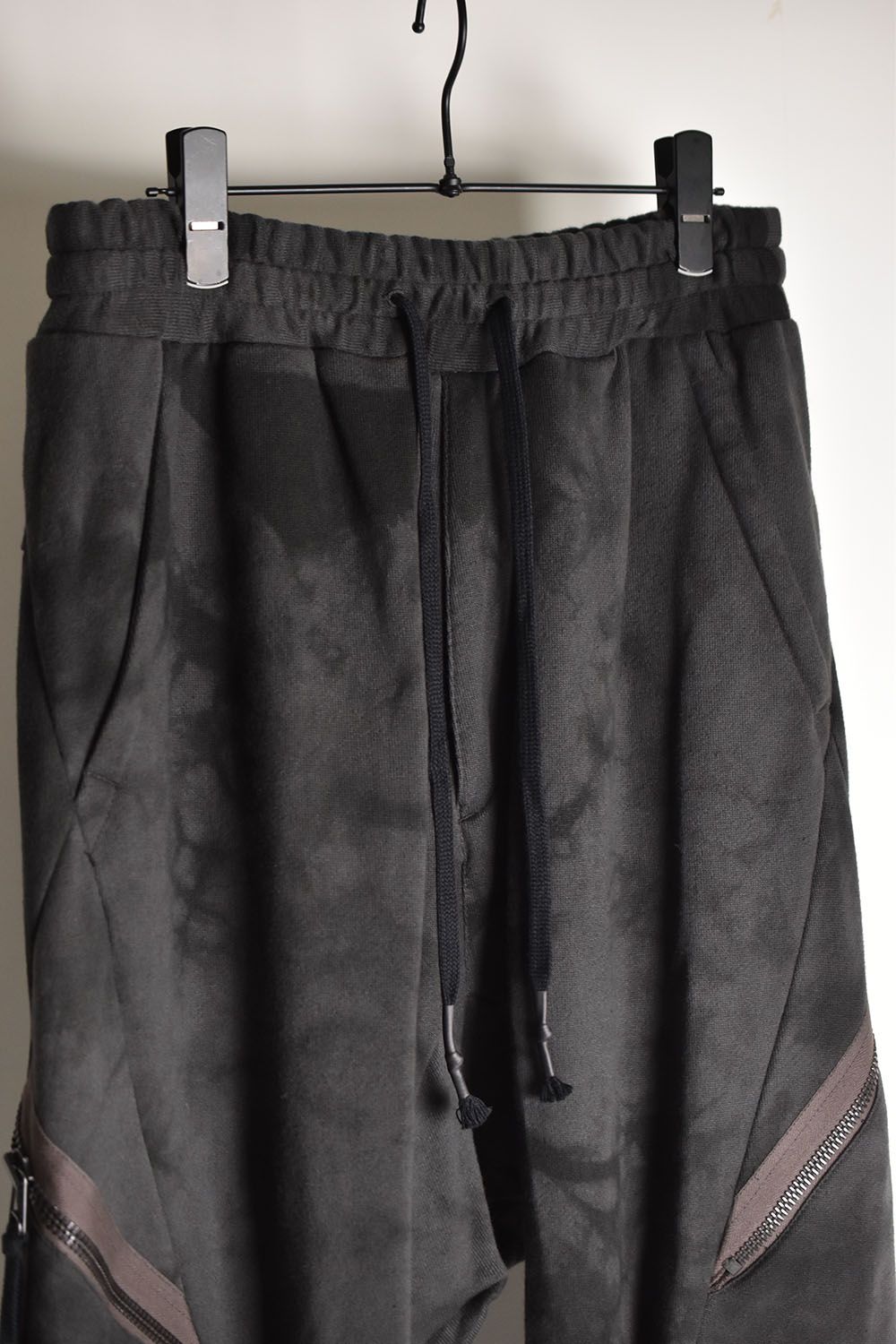 Unevenly Dyed  Non-Ply Yarn Sarrouel Jogger Pants"Charcoal"/ムラ染め無撚糸裏毛サルエルジョガーパンツ"チャコール"