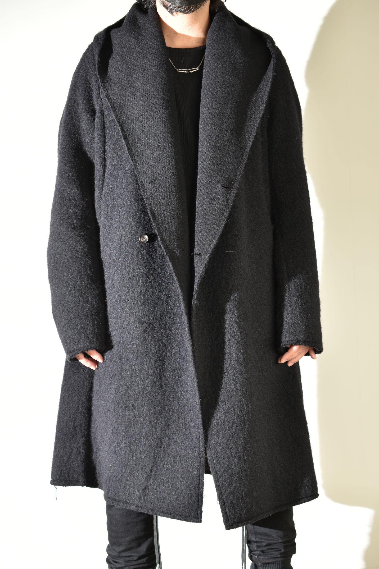 Shawl Collar Hoodie Coat "Black" / ショールカラーフーディコート"ブラック"