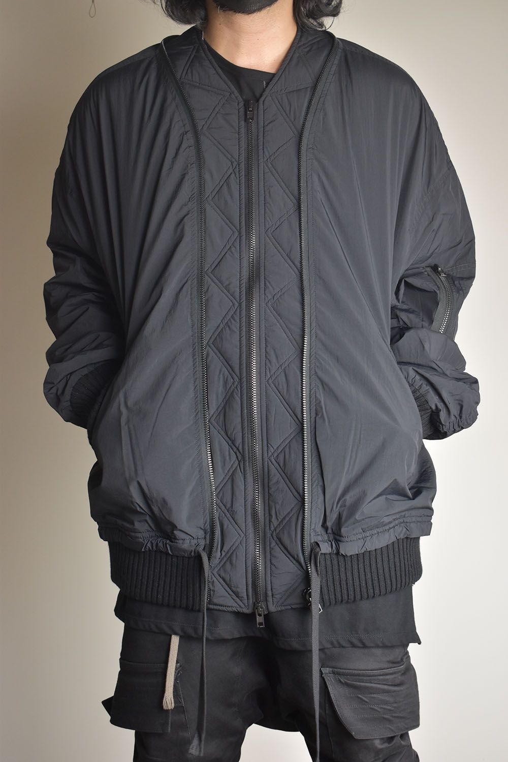 Over Sized Bomber Jacket"Black" / オーバーサイズボンバージャケット"ブラック"