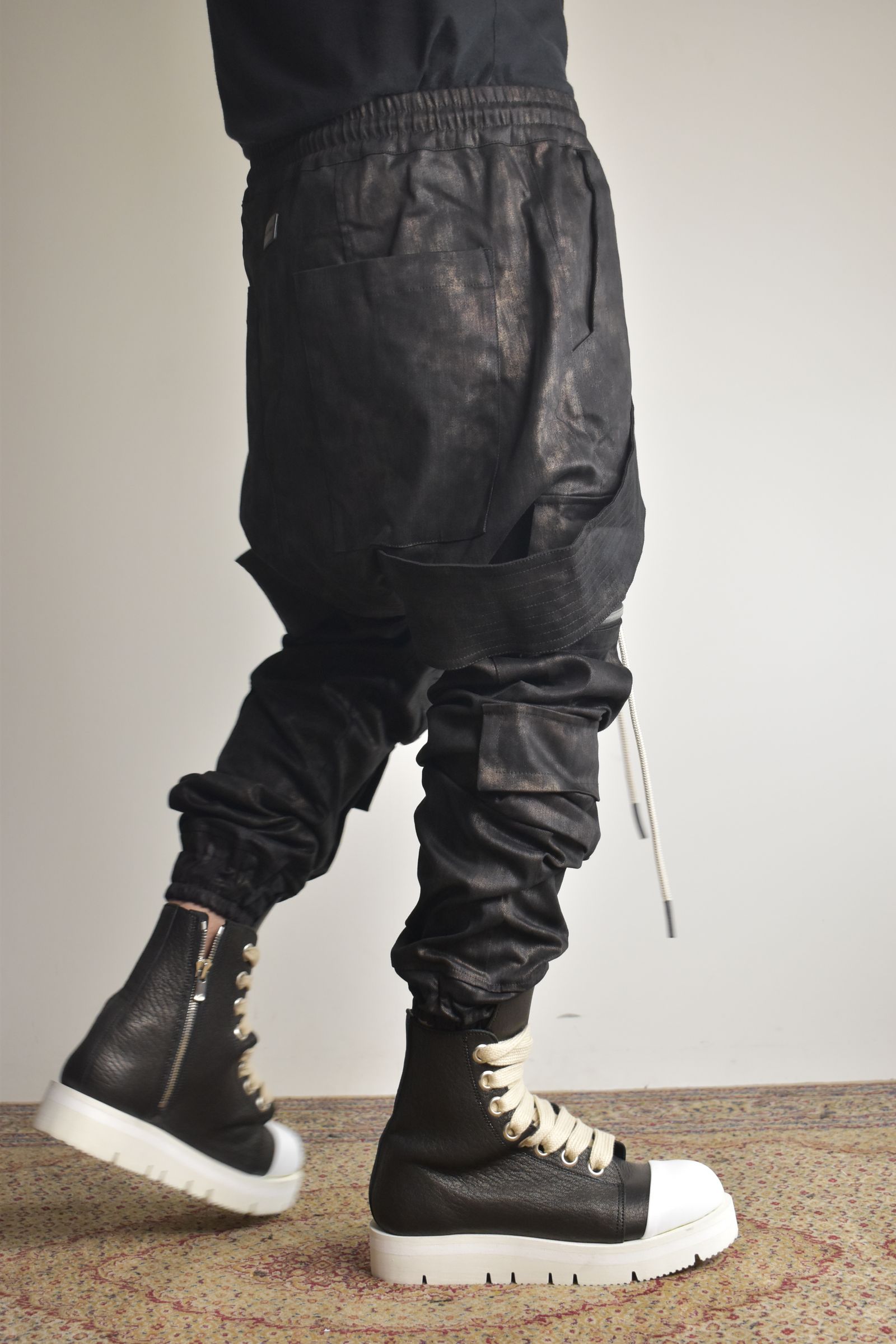 Metal Steam Camouflage Belt Cargo Jogger"Black × Brown" / メタルスチームカモフラージュ ベルトカーゴジョガー"ブラック×ブラウン"