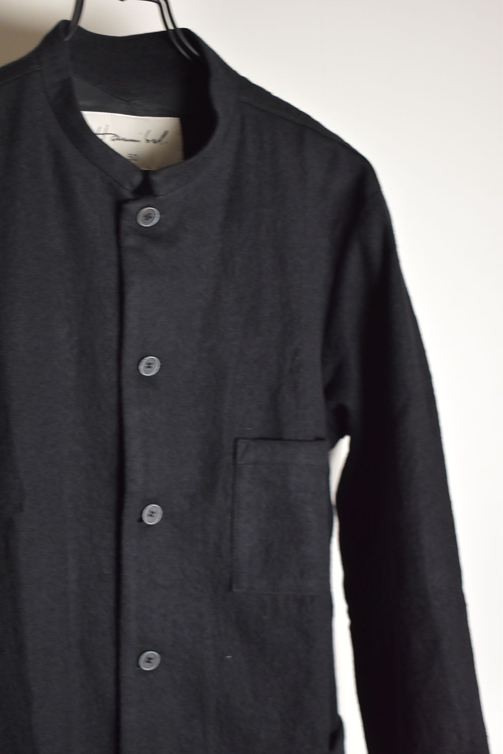 Stand Collar Shirts"Lamp Black"/スタンドカラーシャツ"ランプブラック"