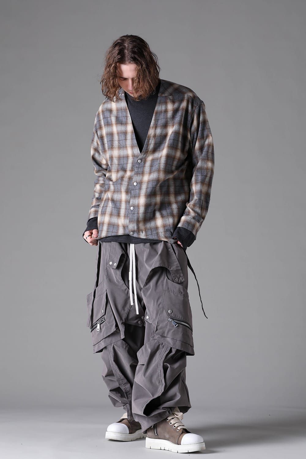 《2026AW先行予約》Plaid Cardigan Shirts""Soft Greige / Black Camel / Warm Brown" " / プレイドカーディガンシャツ"ソフトグレージュ/ブラックキャメル/ウォームブラウン"