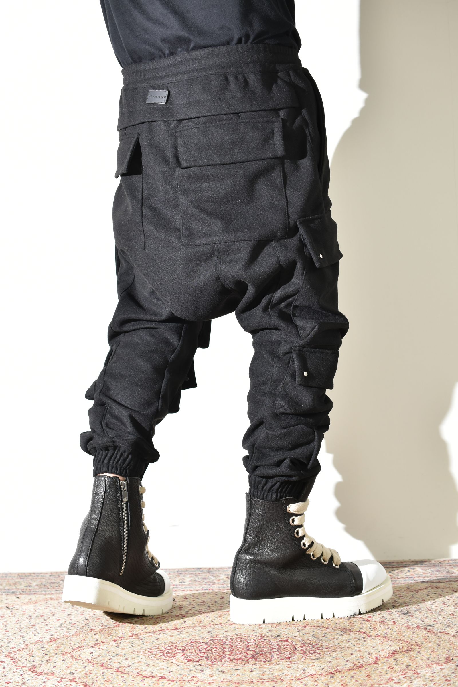 Knit Jersey Military Sarrouel Easy Pants"Black" / ニットジャージーミリタリーサルエルイージーパンツ"ブラック"