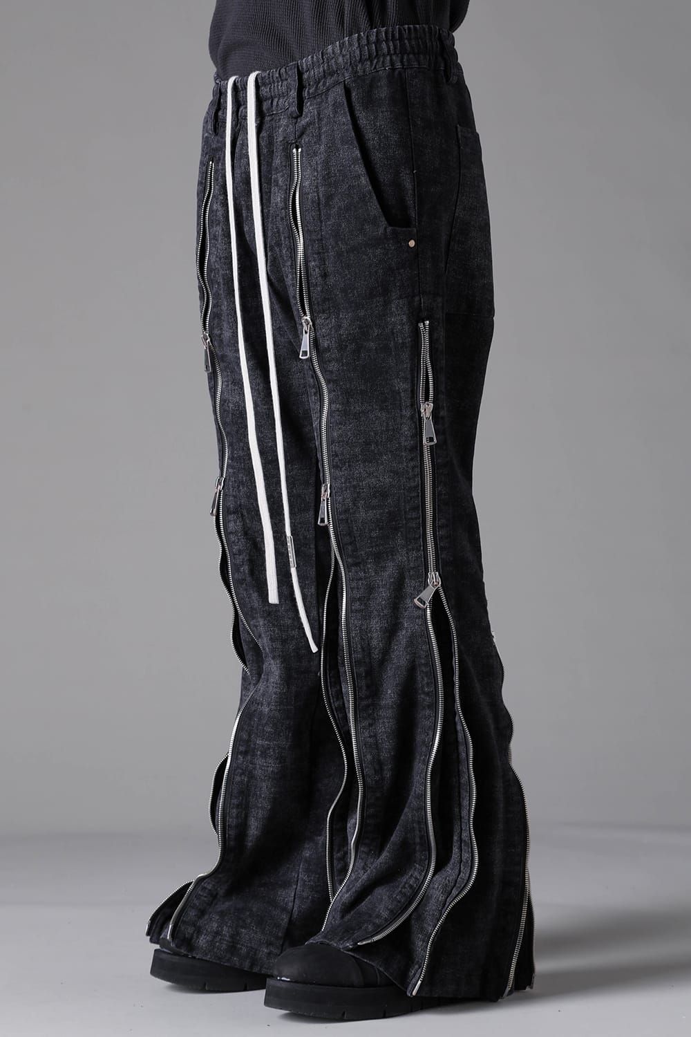 《2026AW先行予約》Zipped Fared Pants"D.Grey" / ジップフレアパンツ"ダークグレー"