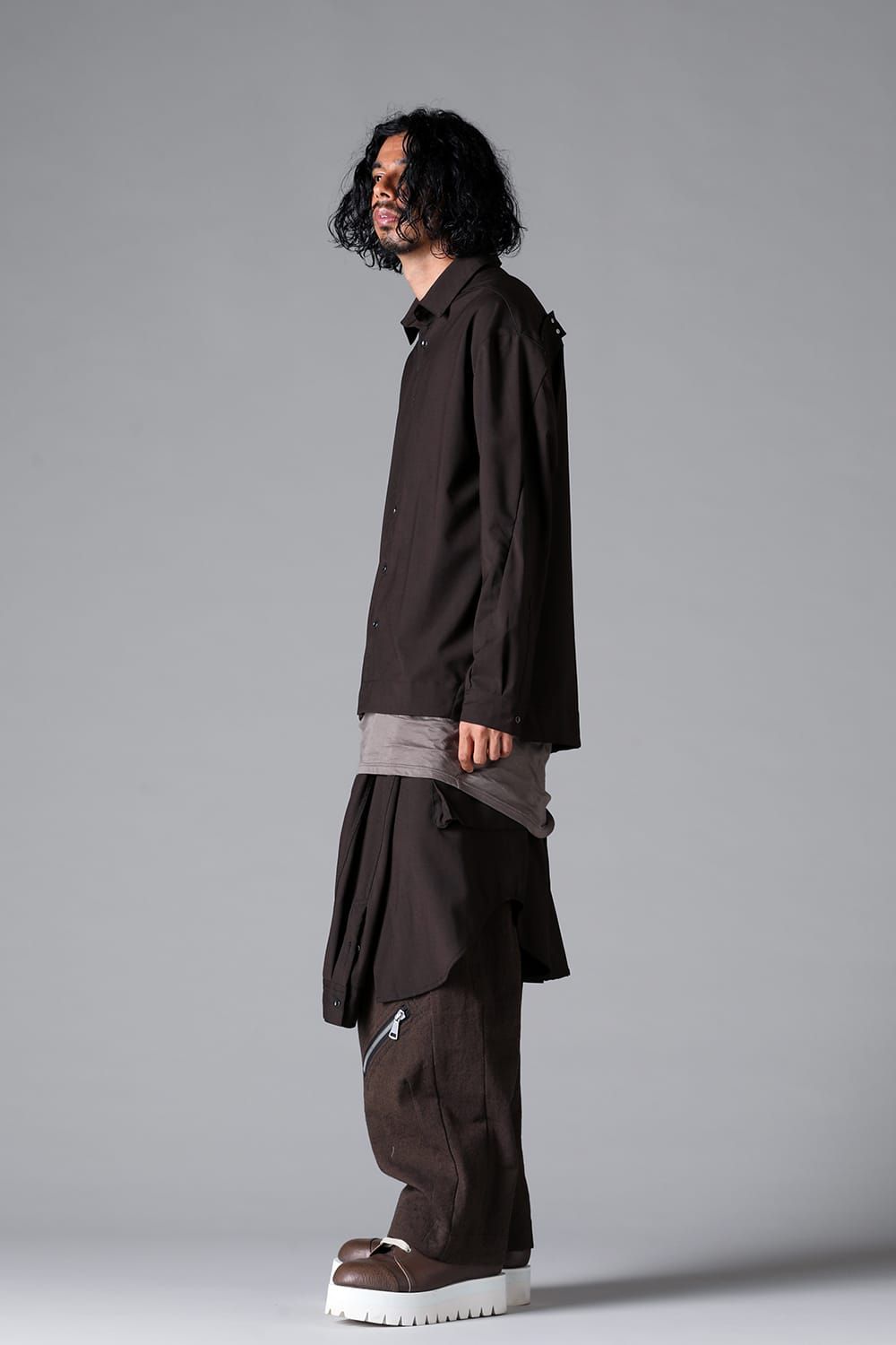 《2026SS先行予約》Abstract Shirt"Black / Grey /Brown" / アブストラクトシャツ"ブラック/グレー/ブラウン"