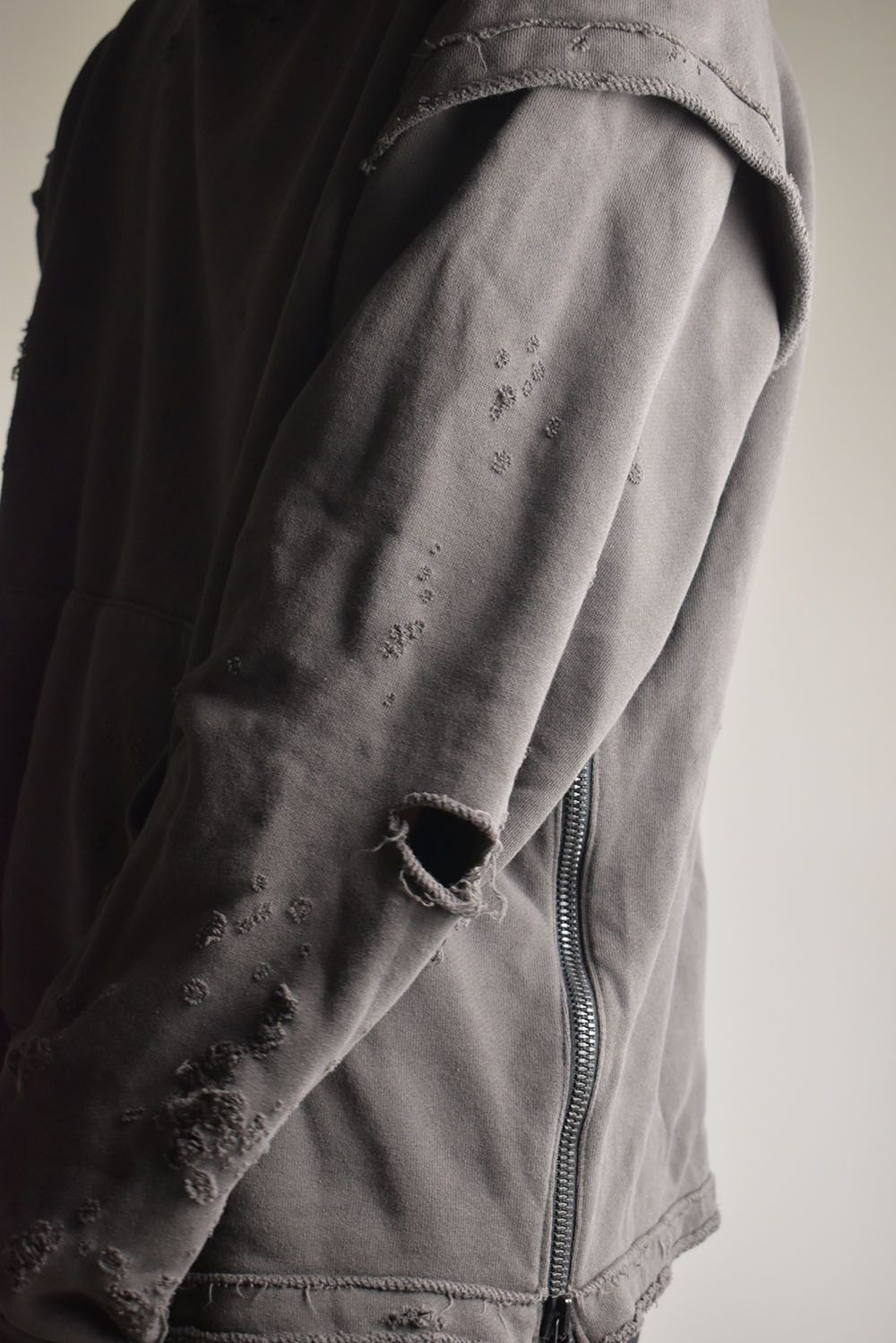 Untwisted Sweat Oversized Pullover Hoodie "Charcoal" / 無撚糸裏毛オーバーサイズプルオーバーフーディー"チャコール"