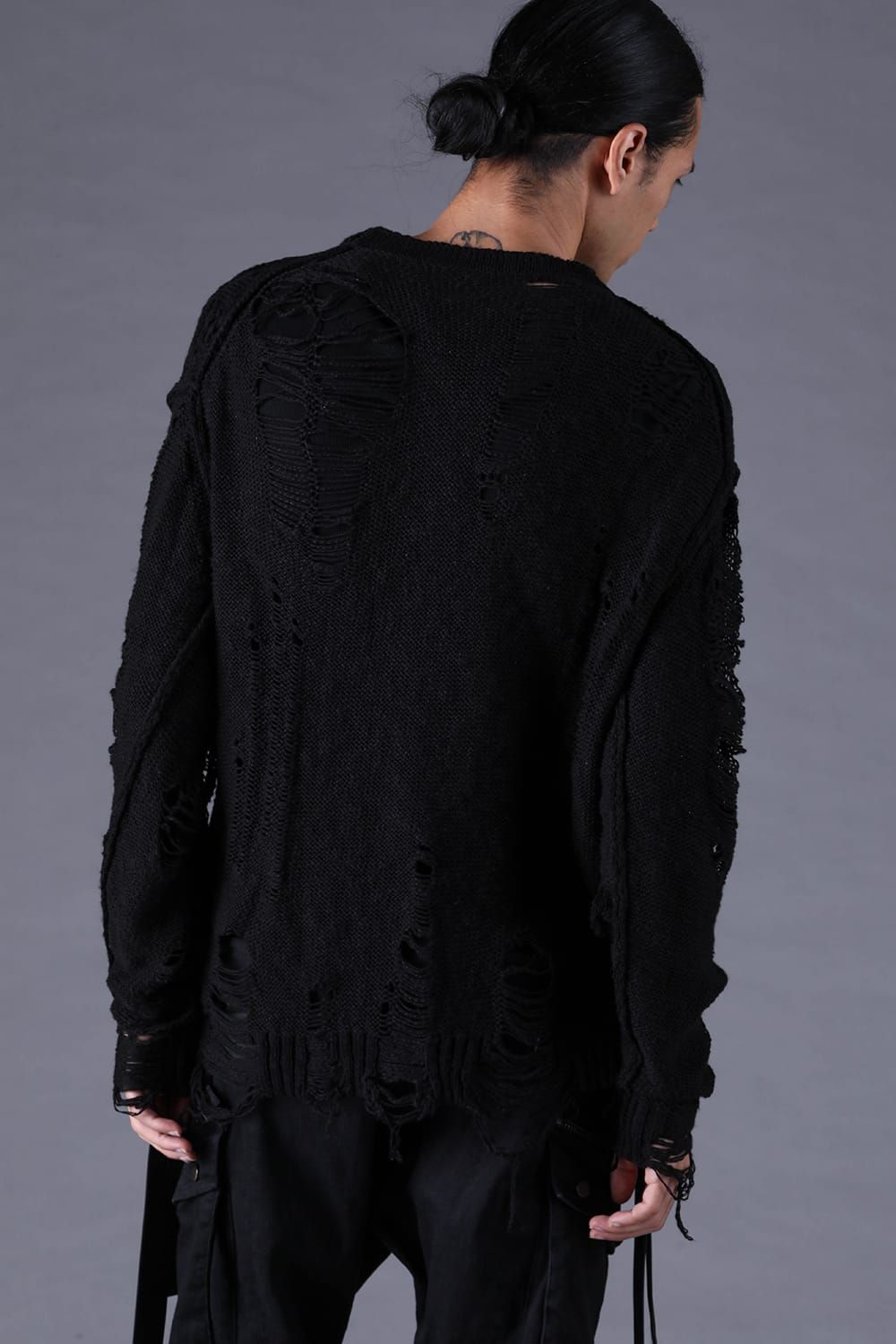 《2027SS先行予約分》3G Damage Knit Pullover "Black" / 3Gダメージニットプルオーバー"ブラック"