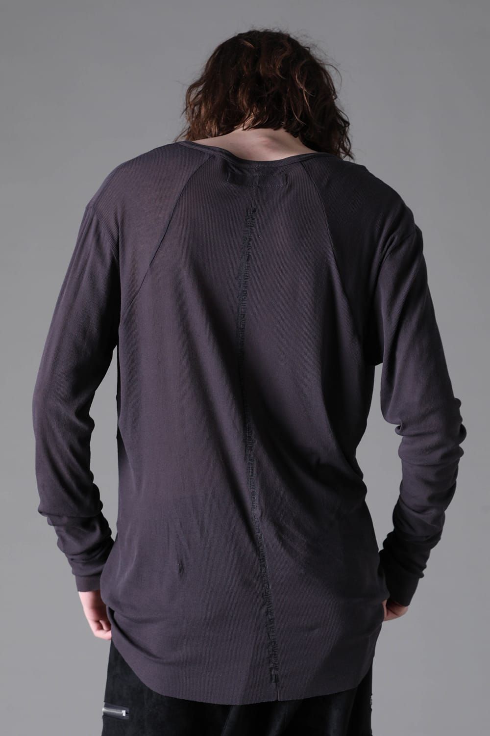 《2026AW先行予約》Back Printed Rib Long  Sleeve Tee"Black / D.Grey / Ivory /Khaki"バックプリントリブロングスリーブTee"ブラック/ダークグレー/アイボリー/カーキ"