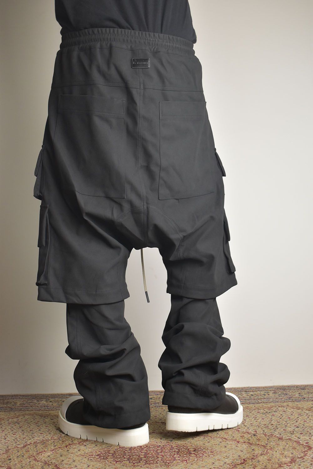 Synthetic Leather Suede Layerd Boots Cut "Black " / シンセティックレザースウェードレイヤードブーツカット "ブラック"
