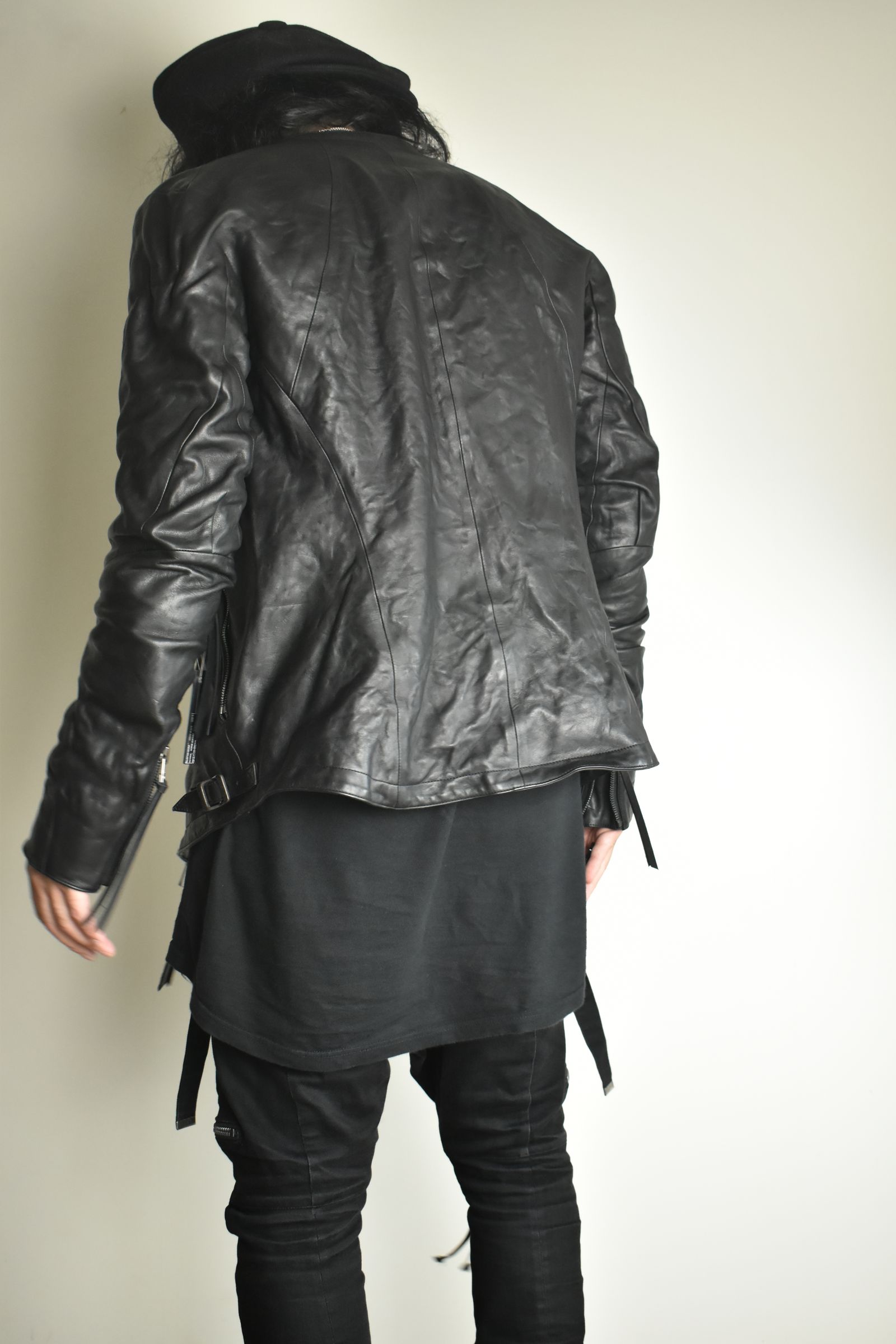 Horse Leather Collar Detachable Jacket"Black" / ホースレザーカラーデタッチャブルジャケット"ブラック"