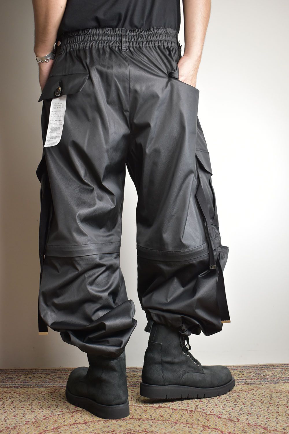 Fake Fake Leather Detachable Cargo Pants"Black"/フェイクフェイクレザーデタッチャブルカーゴパンツ"ブラック"