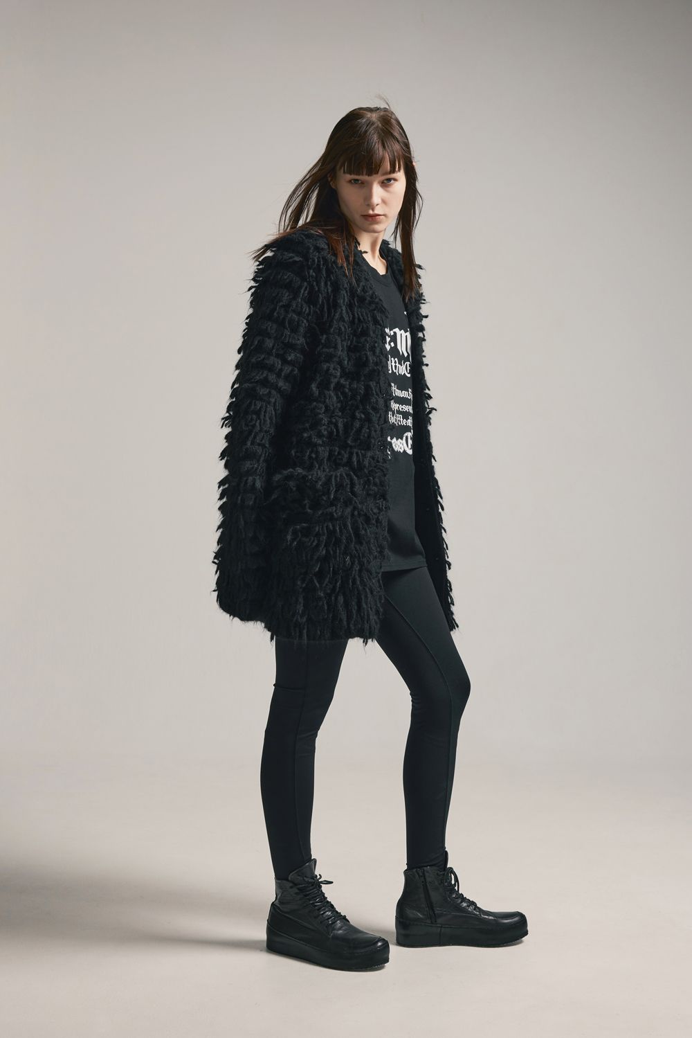 5GG Long Pile Knit Cardigan"Black" / ロングパイルニットカーディガン"ブラック"