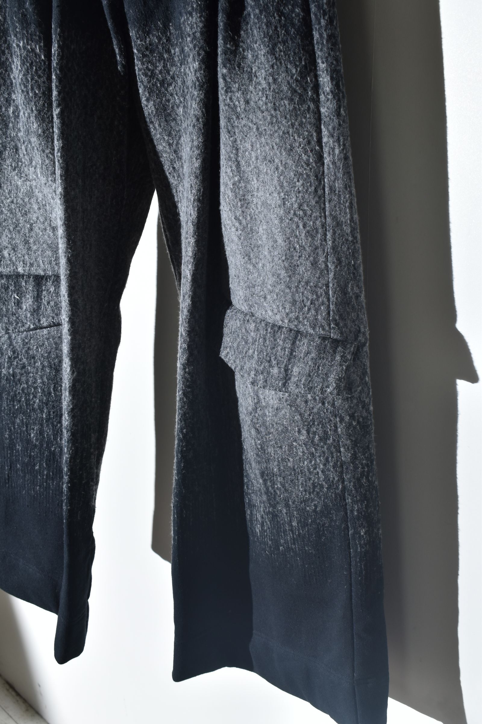 Gradient Needle Punch Sinflap Baggy Pants "Black Based" / グラデーションニードルパンチシンフラップバギーパンツ"ブラックベース"