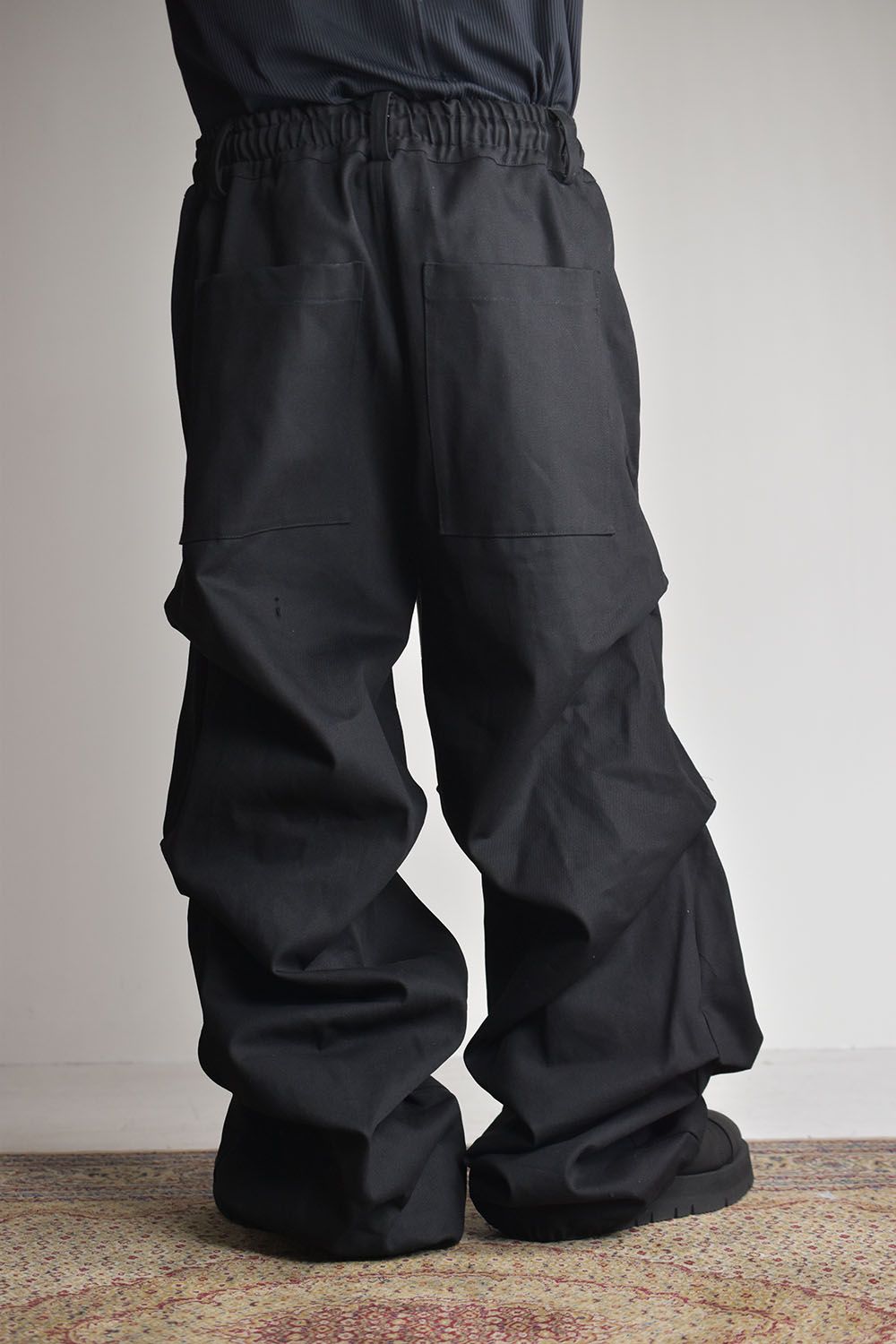 《2025AW先行予約》Denim Tuck Wide Pants"Black/Navy"/デニムタックワイドパンツ"ブラック/ネイビー"