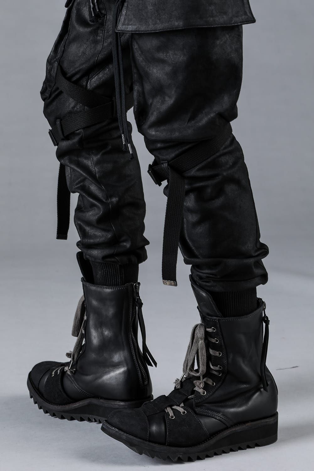 Horse Leather Shark Sole Lace-Up Boots "Black" / ホースレザーシャークソールレースアップブーツ"ブラック"