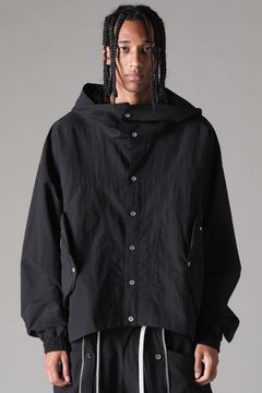 《2027SS先行予約》Rayon Nylon Hoodie Blouson "Black / Grey / L.Khaki" /レーヨンナイロンフーディブルゾン"ブラック/グレー/ライトカーキ"