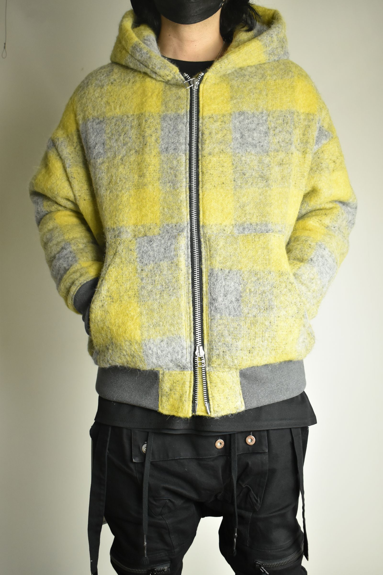 《2026AW先行予約》Plaid Padded Hoodie"Yellow" / プレイドパデッドフーディ"イエロー"