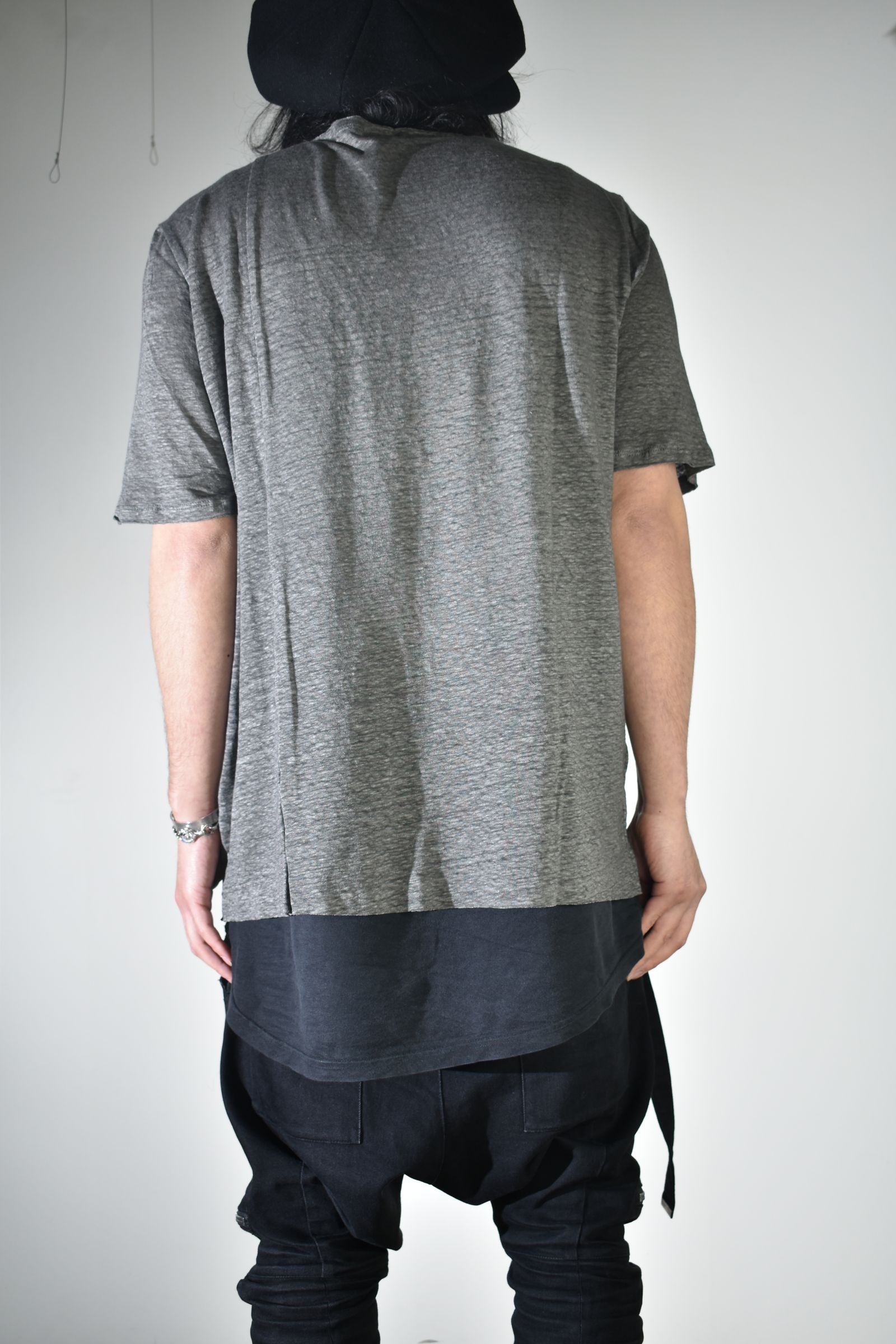 Side Panel Large Tee Shirts W/Pocket"Dark Grey" / サイドパネルラージTee"ダークグレー"