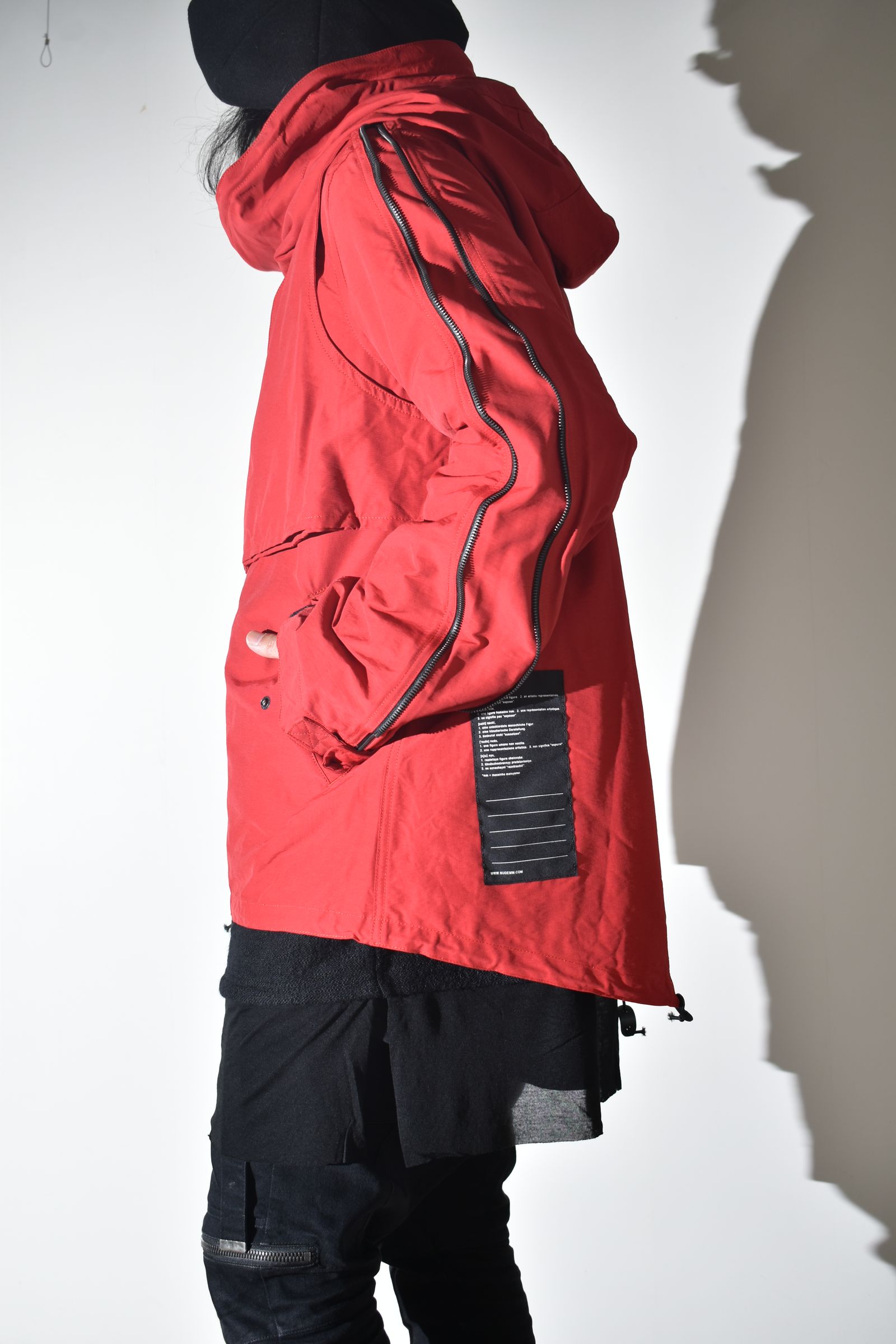 Multi Zip Short Mods Coat"Red" / マルチジップショートモッズコート"レッド"
