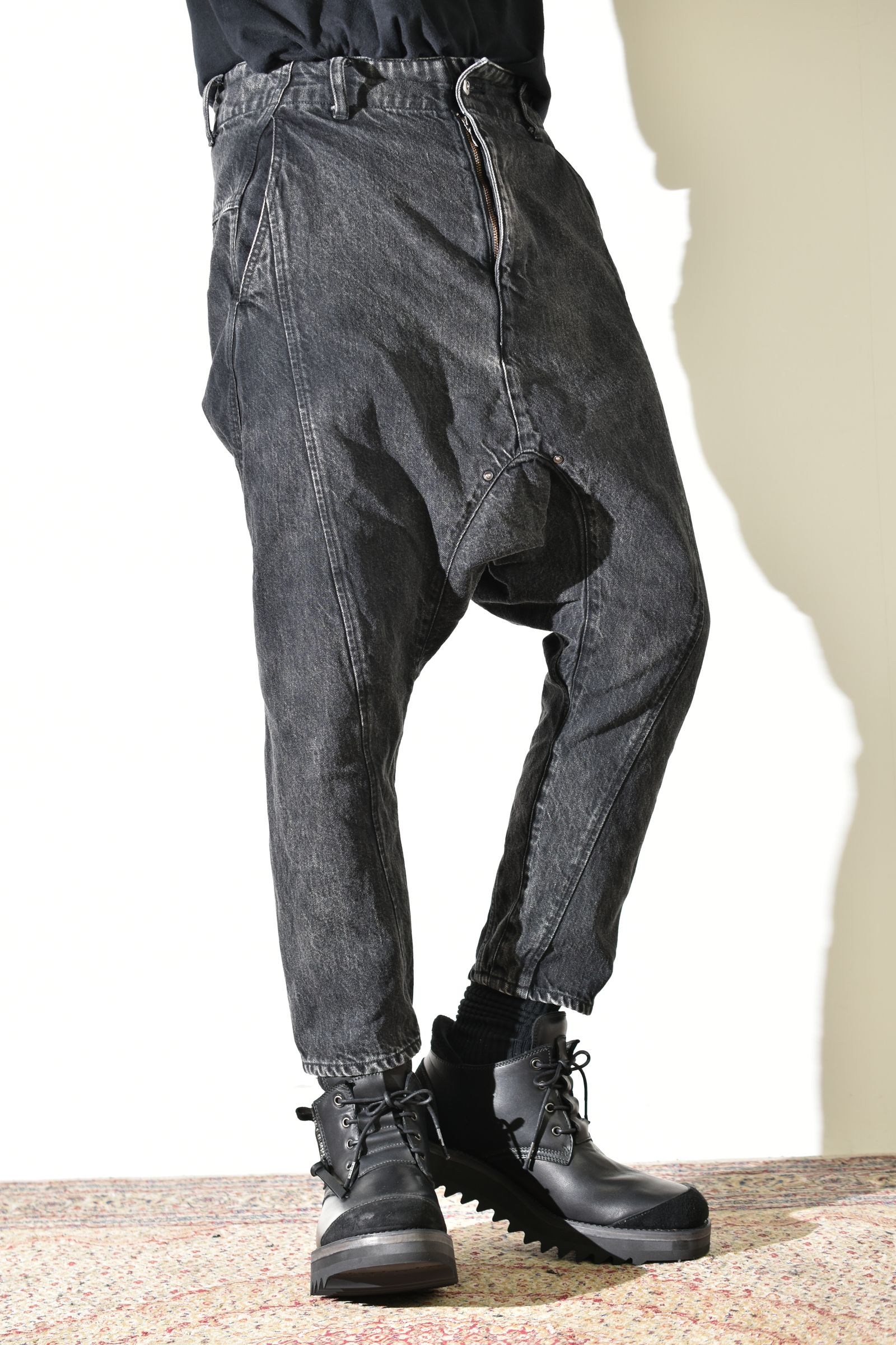 Sarrouel Denim Pants "Mist Bleach Black" / サルエルデニムパンツ "ミストブリーチブラック"