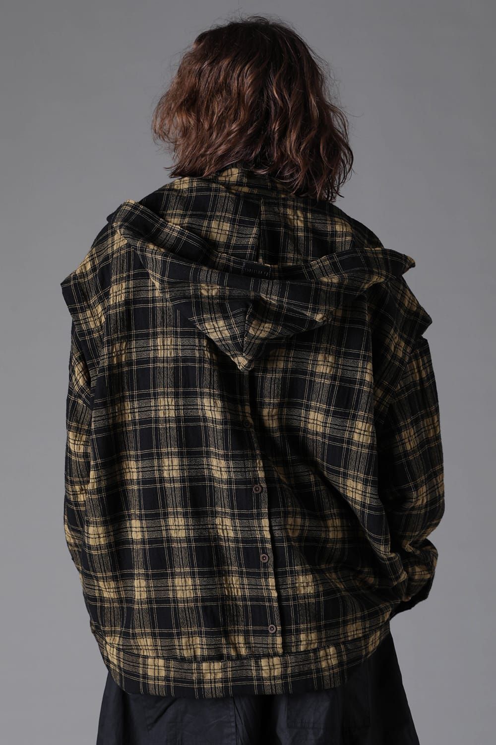 《2026AW先行予約》Layered Plaid Patterned Shirts"Black × Yellow" / レイヤードプレイドパターンシャツ"ブラック × イエロー"