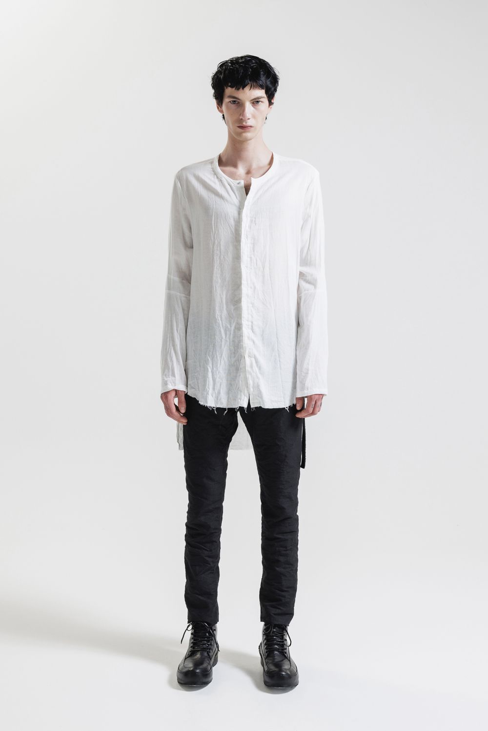 Round Neck Reversible Gauze Shirt"Off White" / ラウンドネックリバーシブルガーゼシャツ"オフホワイト"