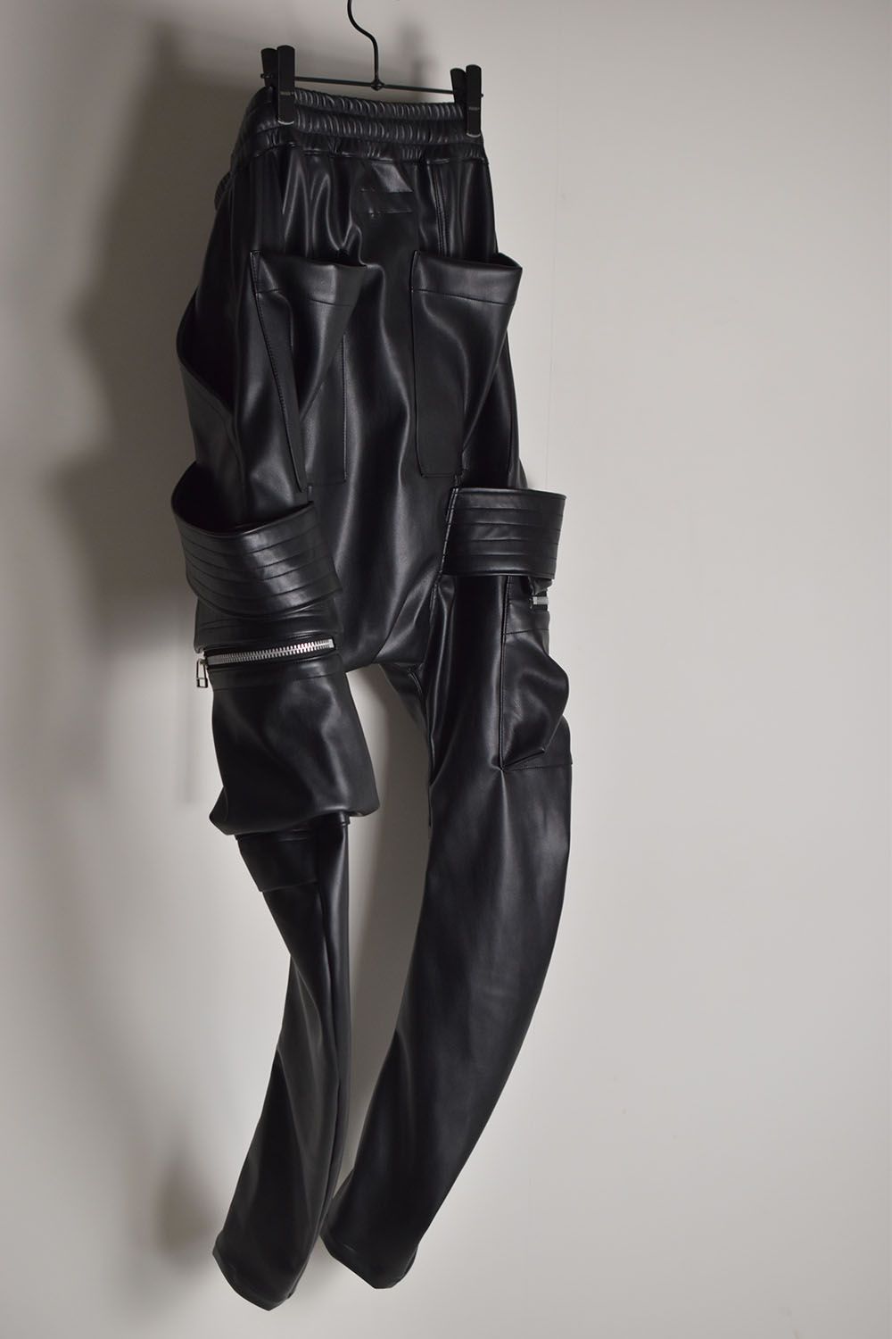 Synthetic Leather Cargo Sarouel Skinny"Black"/シンセティックレザーカーゴサルエルスキニー"ブラック"