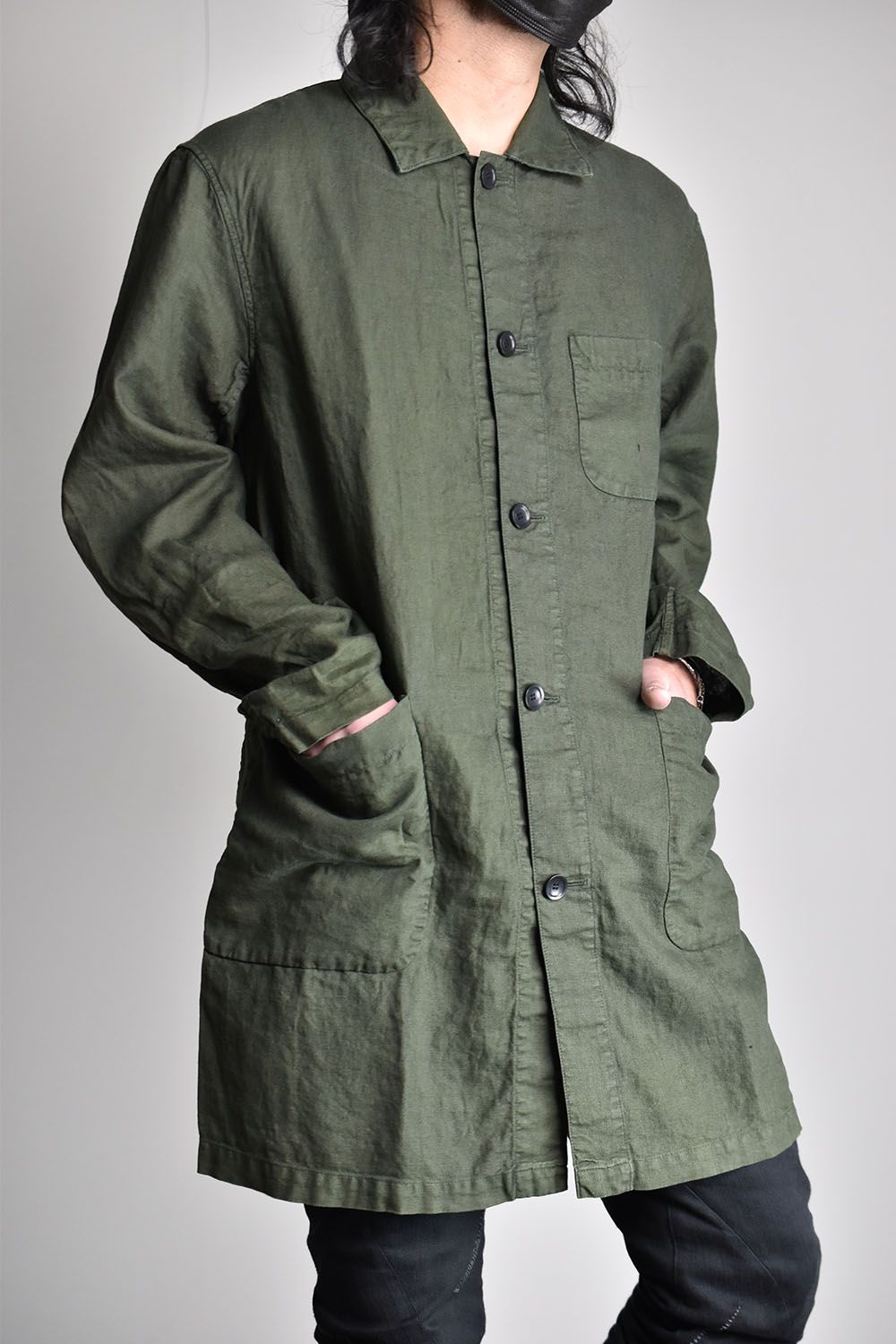 Linen Natural Dye Coat"Leaf"/リネン製品天然染めコート"リーフ"