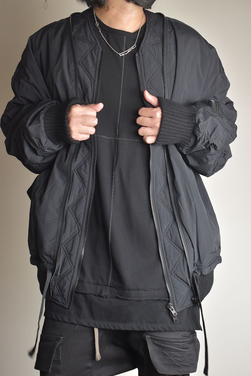 Over Sized Bomber Jacket"Black" / オーバーサイズボンバージャケット"ブラック"