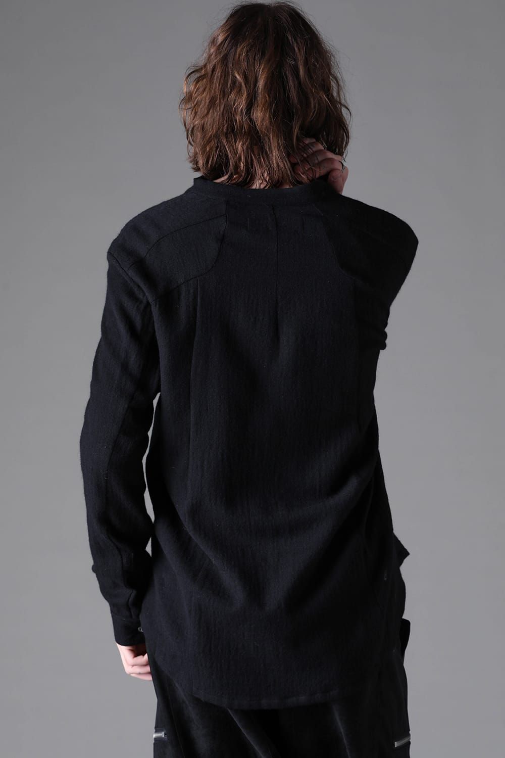 《2026AW先行予約》Fluid  High Neck Shirts"Black / Ivory" /  フルイド ハイネックシャツ"ブラック/アイボリー"